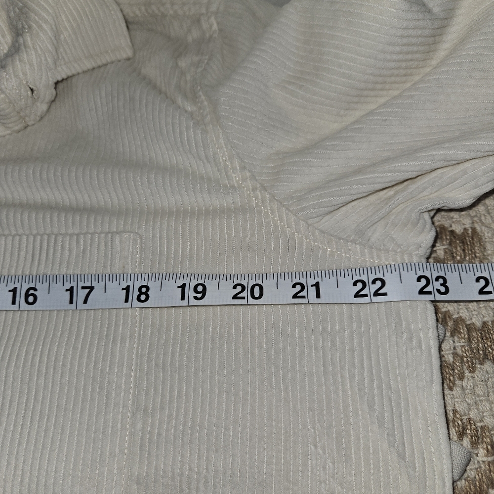 AYR Cream Shacket Corduroy Button Front Shirt Long Sleeve All Year Round XS - Picture 14 of 15